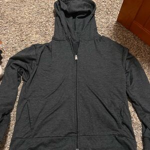 Amazon Women's Dark Gray Full-Zip Hooded Sweater